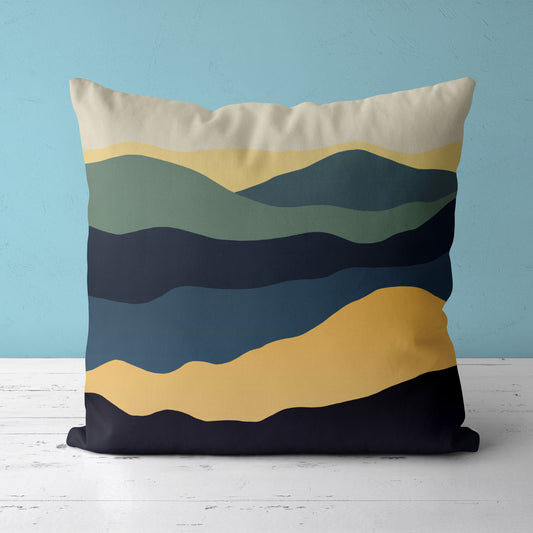 Feblilac Navy Blue Mountains Cushion Covers Throw Pillow Covers