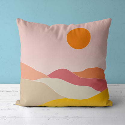 Feblilac RPink Mountain Sunrise Cushion Covers Throw Pillow Covers