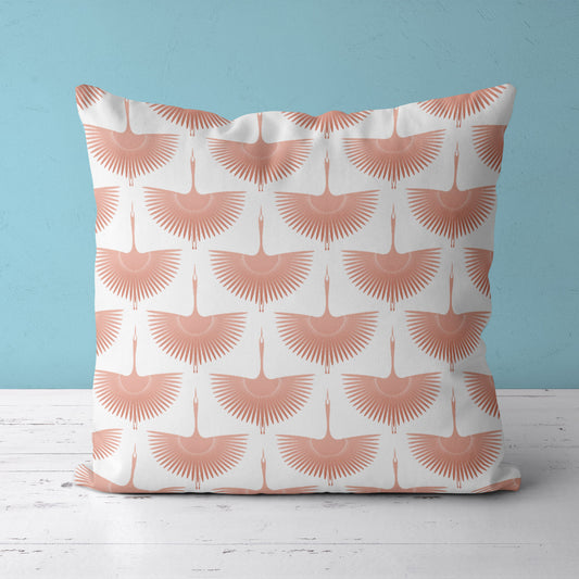 Feblilac Pink Crane Cushion Covers Throw Pillow Cover