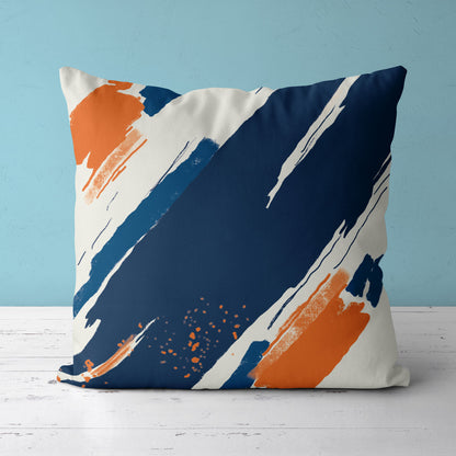 Feblilac Paint Blue Orange Cushion Covers Throw Pillow Covers