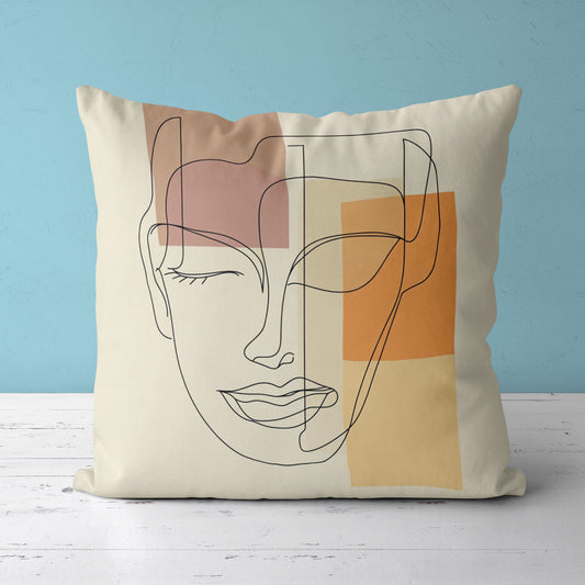 Feblilac Woman Lines Cushion Covers Throw Pillow Covers