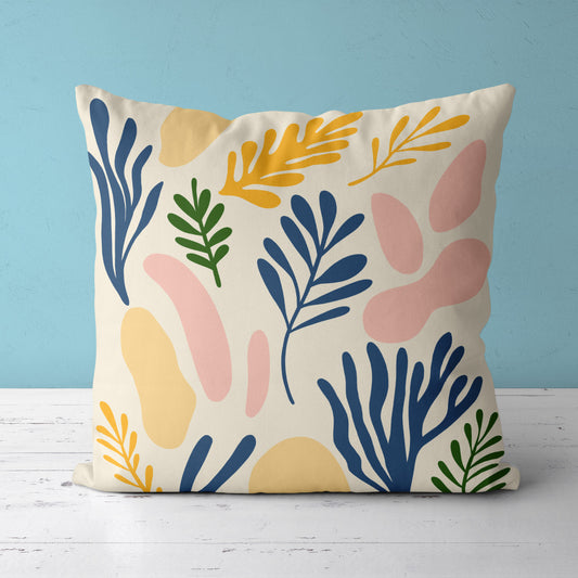 Feblilac Colorful Modern Leaf Color Blocks Cushion Covers Throw Pillow Covers