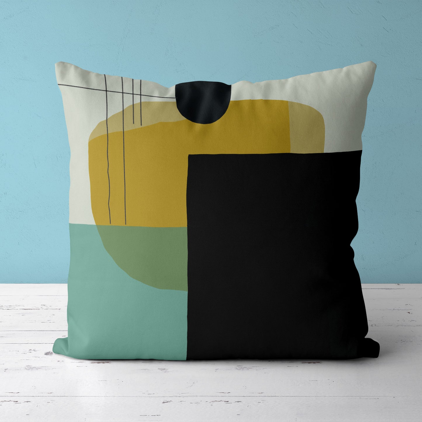 Feblilac Green Black Yellow Modern Abstract Cushion Covers Throw Pillow Covers