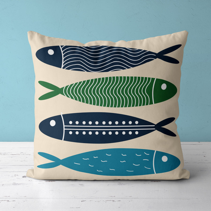 Feblilac Blue Simple Fish Cushion Covers Throw Pillow Cover