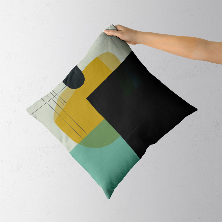 Feblilac Green Black Yellow Modern Abstract Cushion Covers Throw Pillow Covers - view 2