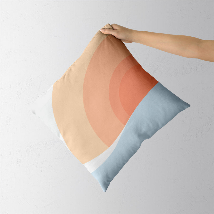 Feblilac Pink Gradient Sun Rising Cushion Covers Throw Pillow Cover - view 2