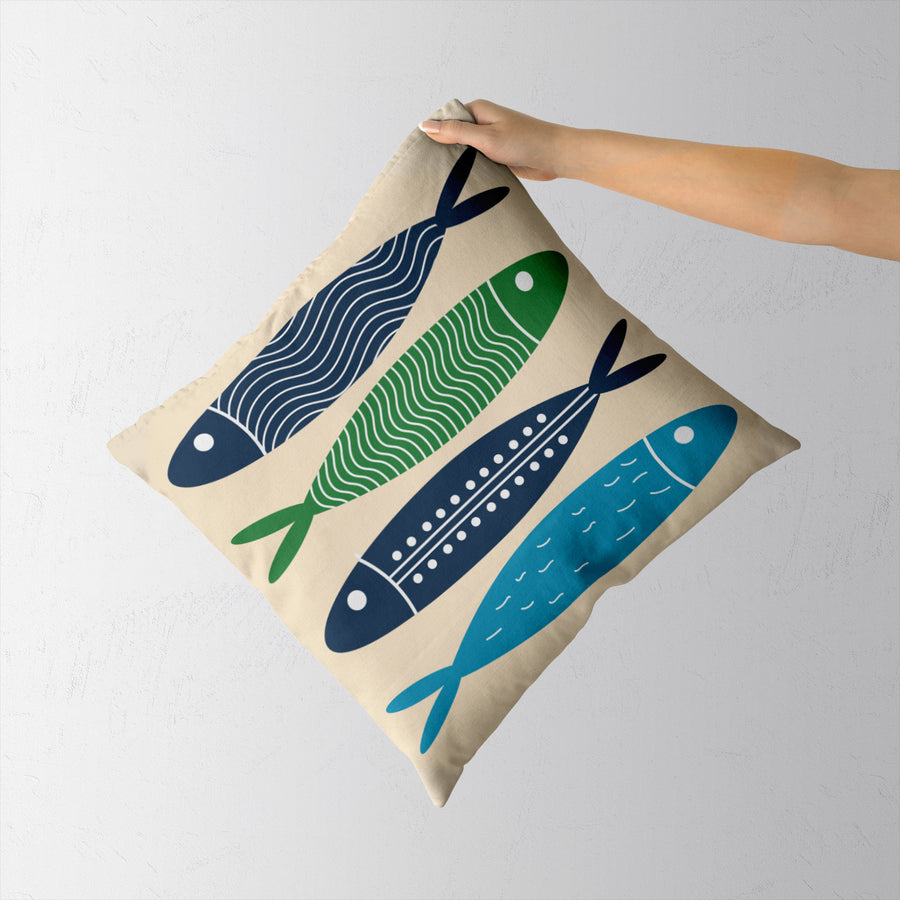 Feblilac Blue Simple Fish Cushion Covers Throw Pillow Cover - view 2