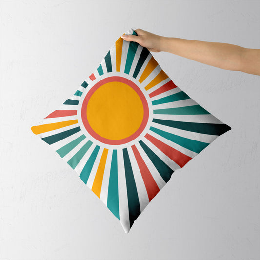 Feblilac Colorful Sun Rays Cushion Covers Throw Pillow Cover