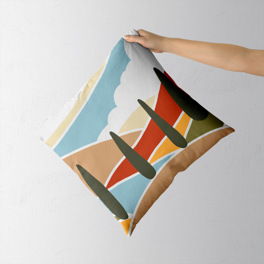 Feblilac Red and Blue Mountains Cushion Covers Throw Pillow Cover - view 2
