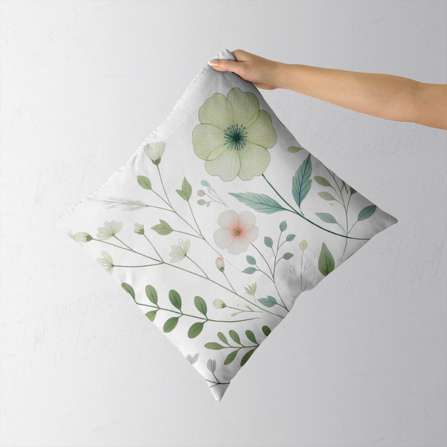 Feblilac Watercolor Flowers and Leaves Cushion Covers Throw Pillow Covers