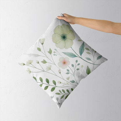 Feblilac Watercolor Flowers and Leaves Cushion Covers Throw Pillow Covers