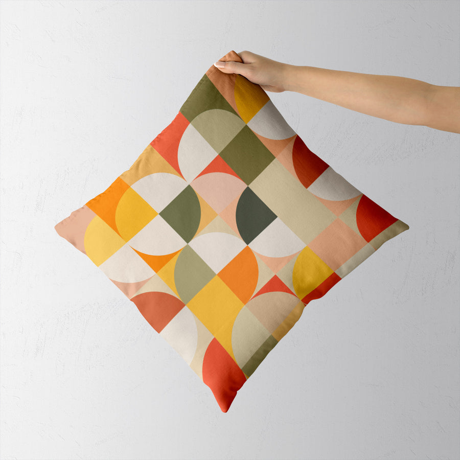 Feblilac Red Green Orange Circles Cushion Covers Throw Pillow Covers - view 2