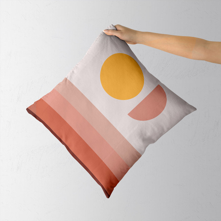 Feblilac Pink Sun Stripes Cushion Covers Throw Pillow Cover - view 2