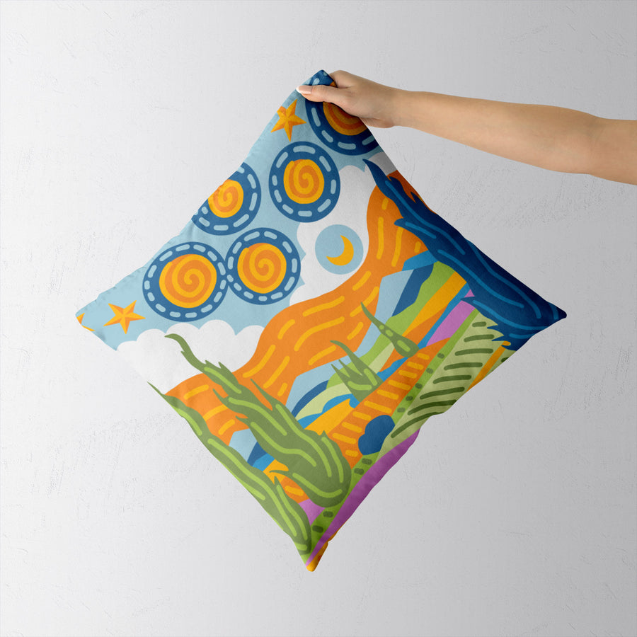 Feblilac Van Gogh Wheat Field Starry Sky Cushion Covers Throw Pillow Cover - view 2