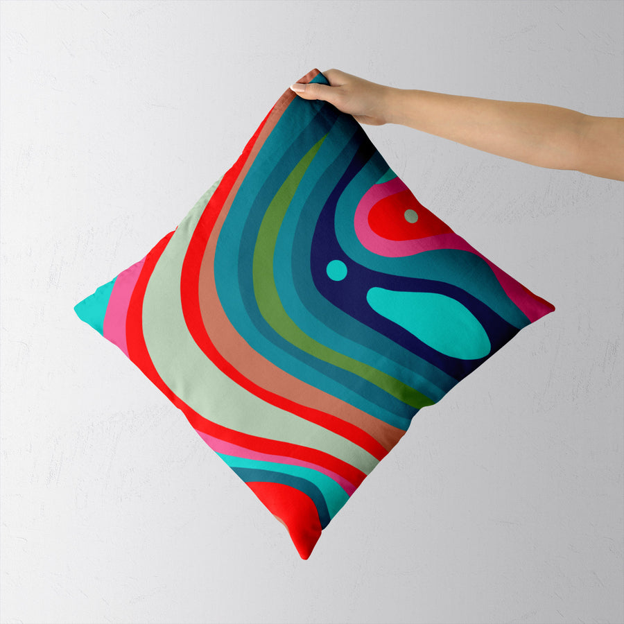 Feblilac Blue Orange Green Curve Texture Cushion Covers Throw Pillow Cover - view 2
