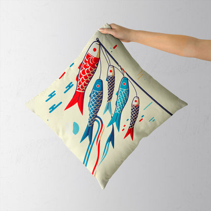 Feblilac Flying Koi Simple Version Cushion Covers Throw Pillow Covers