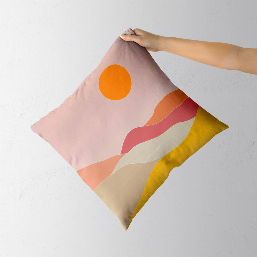 Feblilac RPink Mountain Sunrise Cushion Covers Throw Pillow Covers - view 2
