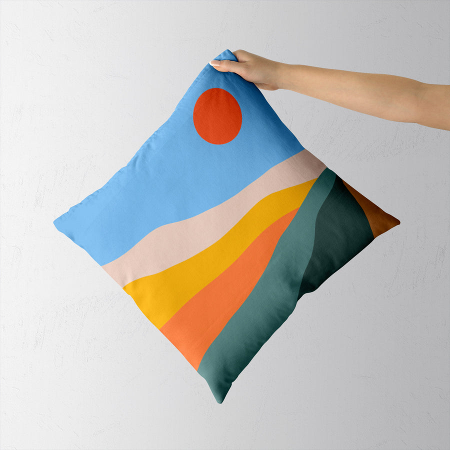 Feblilac Colorful Mountains Sunrise Cushion Covers Throw Pillow Cover - view 2