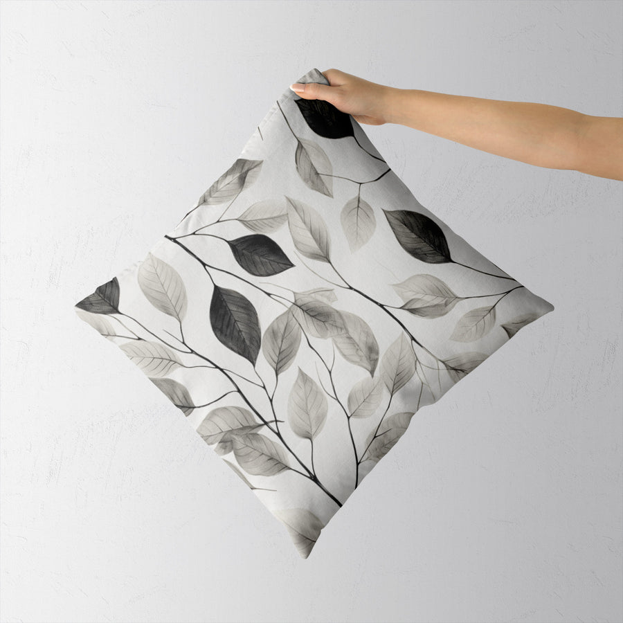 Feblilac Black and White Leaf Texture Cushion Covers Throw Pillow Covers - view 2