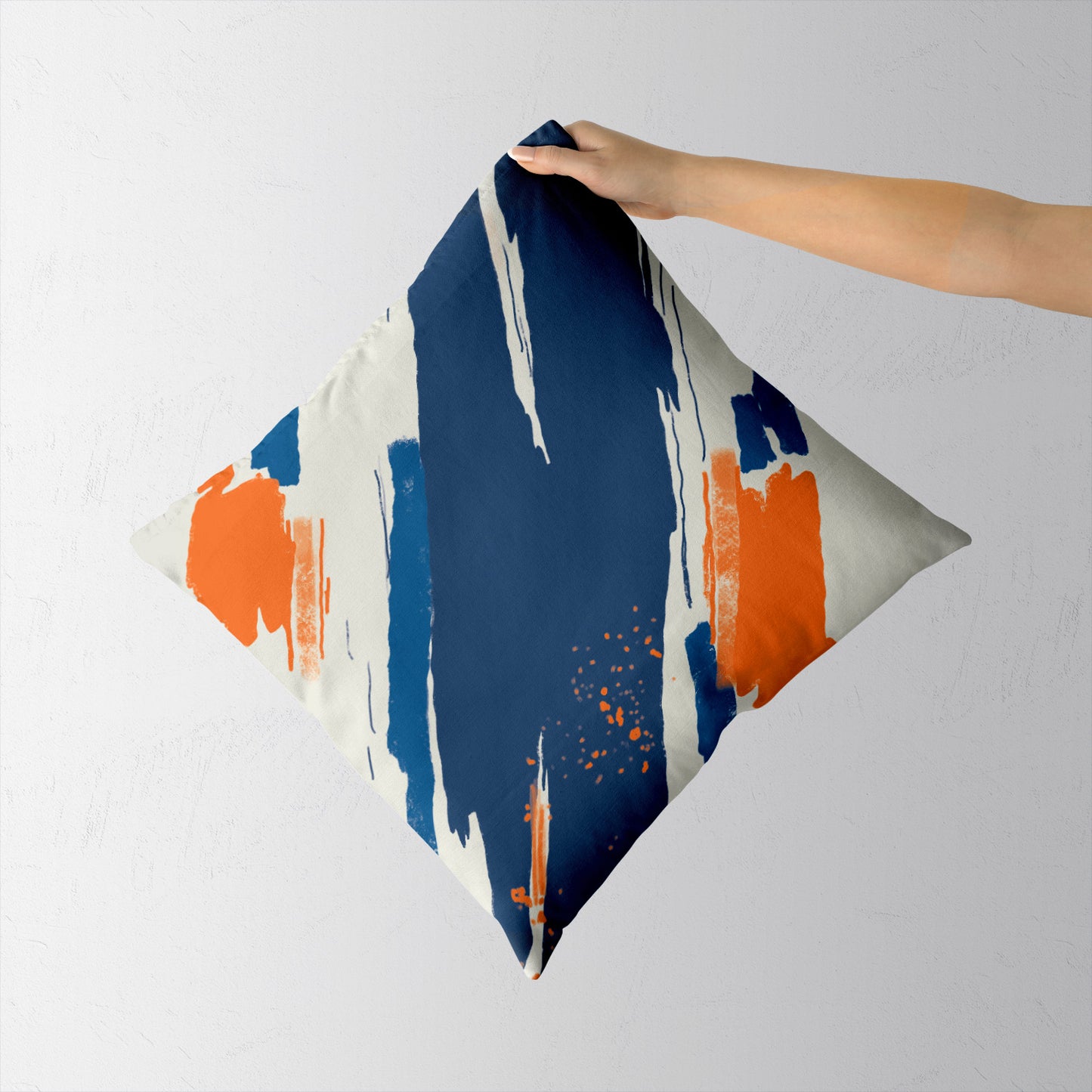 Feblilac Paint Blue Orange Cushion Covers Throw Pillow Covers