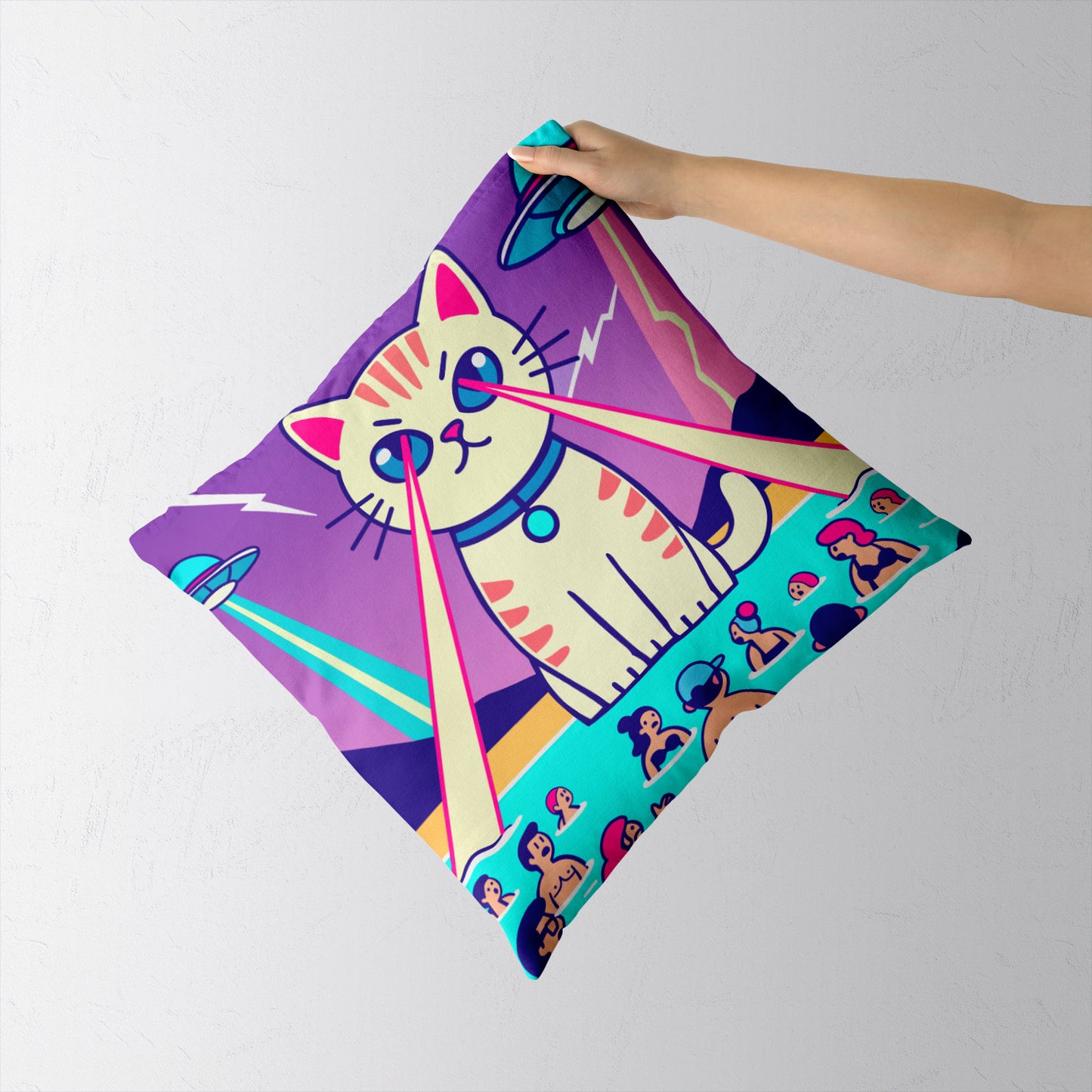 Feblilac Laser Cat Cushion Covers Throw Pillow Covers