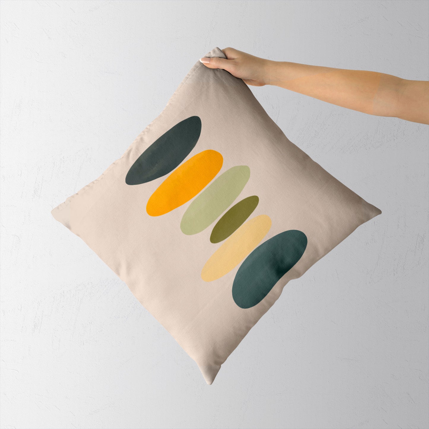 Feblilac Colored Stone Yellow Green Cushion Covers Throw Pillow Covers