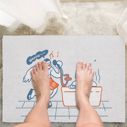 Feblilac Bath Singing Couple Bath Mat