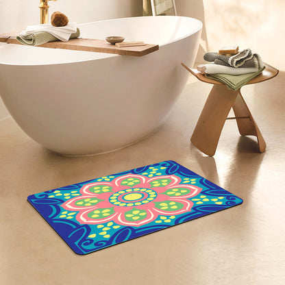 Feblilac Rectangle Bohemian Lotus Diatomaceous Earth Mat