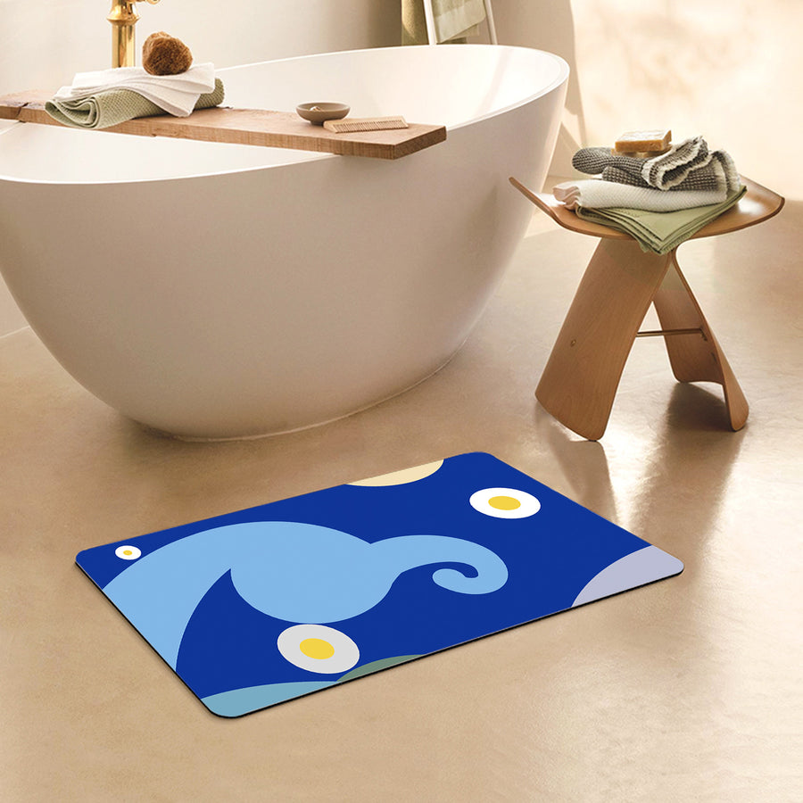 Feblilac Rectangle Simple Strokes of Starry Sky Diatomaceous Earth Mat