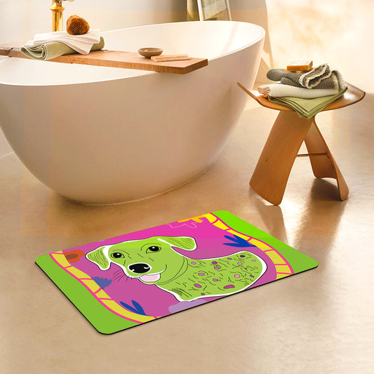 Feblilac Rectangle Colorful Dog Diatomaceous Earth Mat