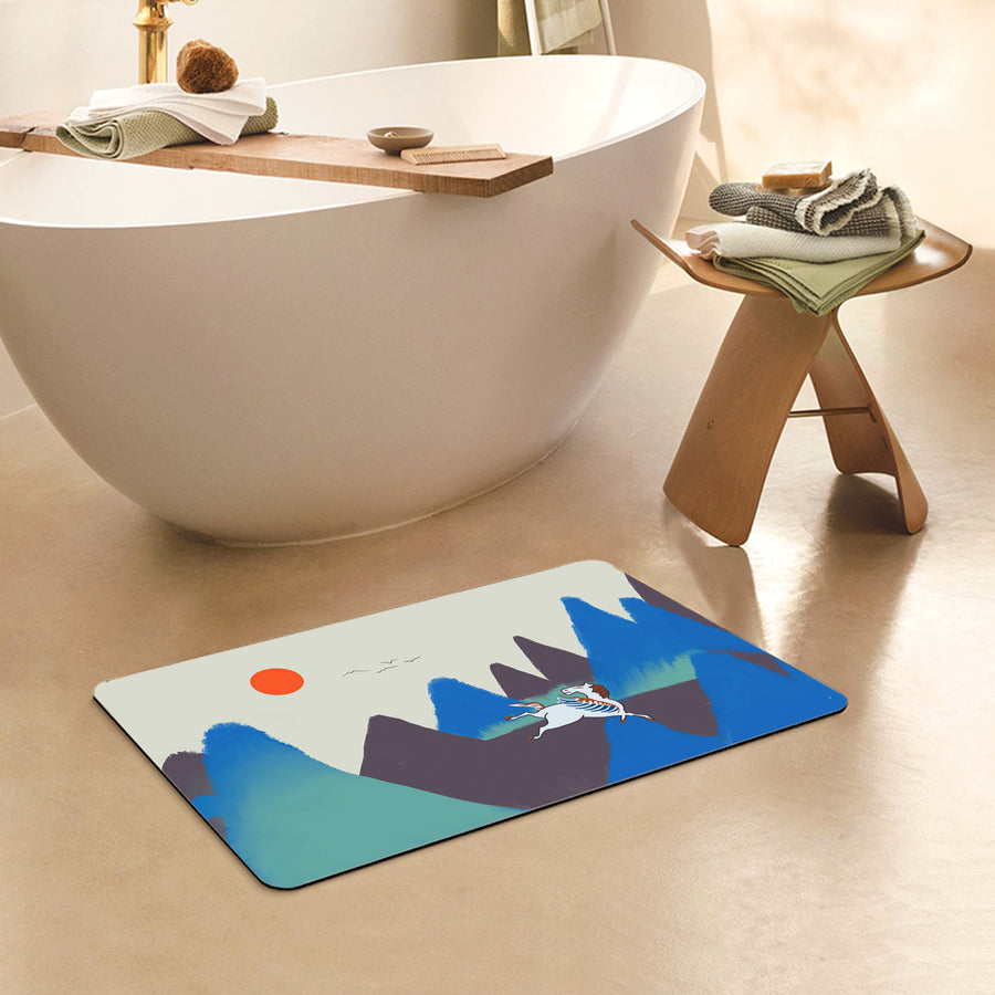 Feblilac Rectangle Dunhuang Sunrise Diatomaceous Earth Mat