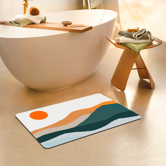 Feblilac Rectangle Blue Mountains Diatomaceous Earth Mat