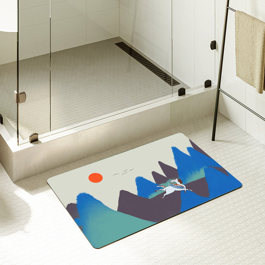 Feblilac Rectangle Dunhuang Sunrise Diatomaceous Earth Mat - view 2