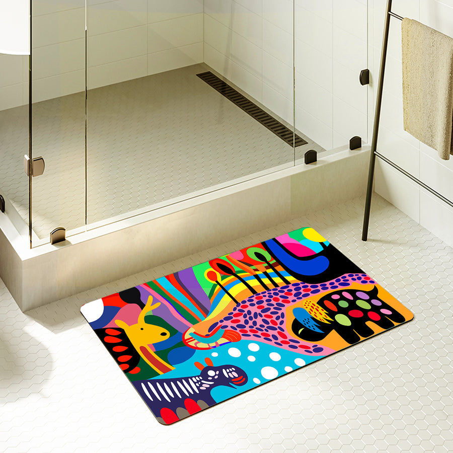 Feblilac Rectangle Children's Drawings Diatomaceous Earth Mat - view 2