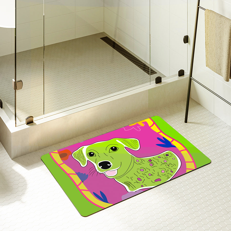 Feblilac Rectangle Colorful Dog Diatomaceous Earth Mat - view 2
