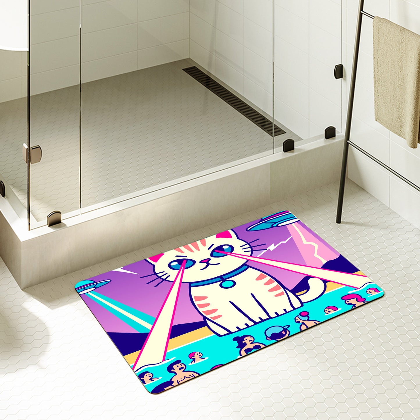 Feblilac Rectangle Laser Cat Diatomaceous Earth Mat