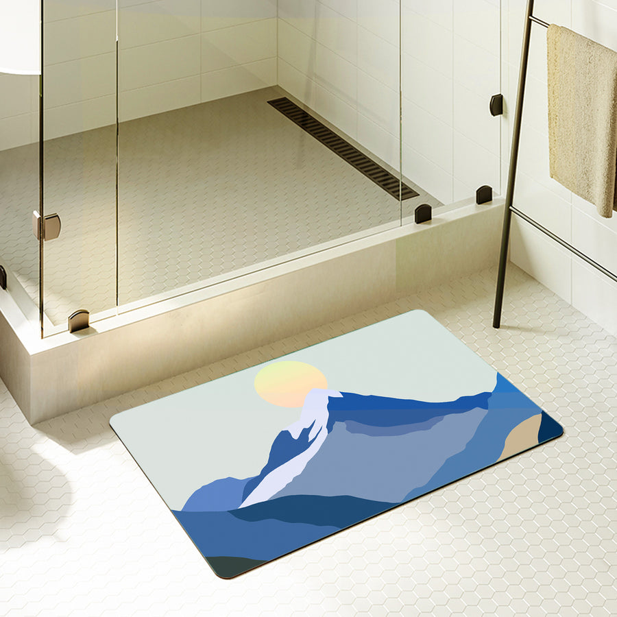 Feblilac Rectangle the Snow Mountain of Sunrise Diatomaceous Earth Mat - view 2