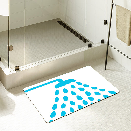 Feblilac Rectangle Colorful Rain Shower Head Diatomaceous Earth Mat