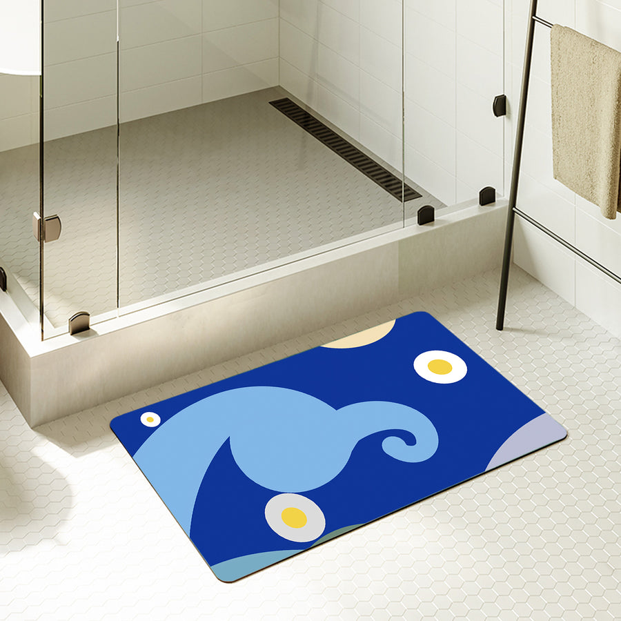 Feblilac Rectangle Simple Strokes of Starry Sky Diatomaceous Earth Mat - view 2
