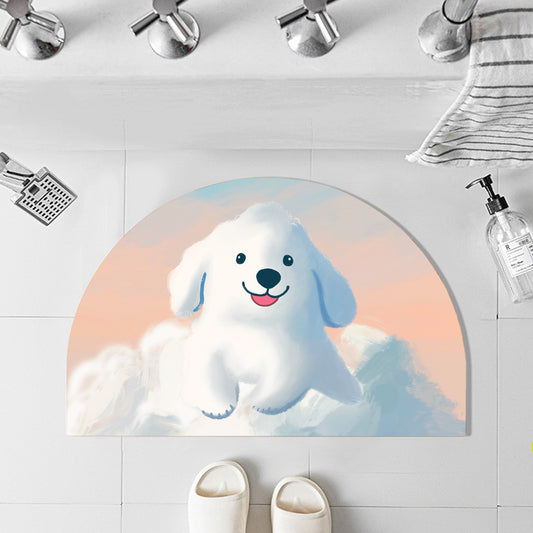 Feblilac Semicircle Cloud Dog Diatomaceous Earth Mat