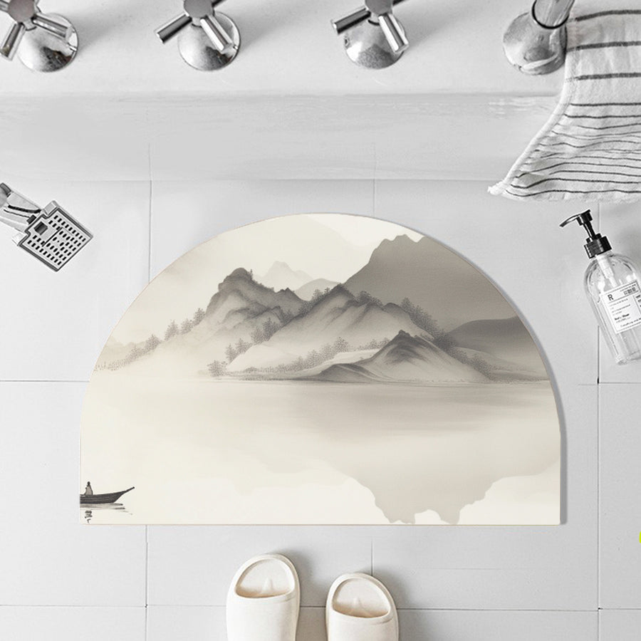 Feblilac Semicircle Boat Landscape Diatomaceous Earth Mat