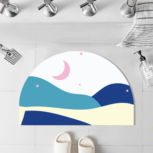 Feblilac Semicircle Blue Pink Night Starry Sky Diatomaceous Earth Mat