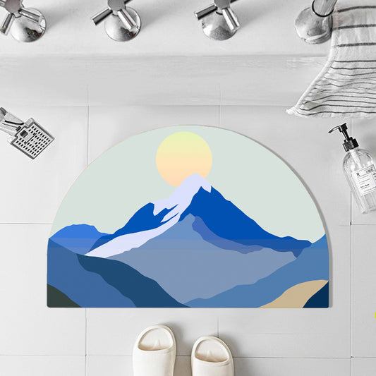Feblilac Semicircle the Snow Mountain of Sunrise Diatomaceous Earth Mat