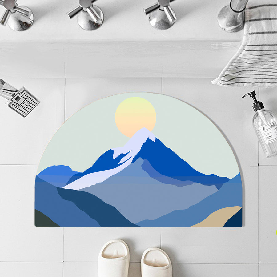 Feblilac Semicircle the Snow Mountain of Sunrise Diatomaceous Earth Mat