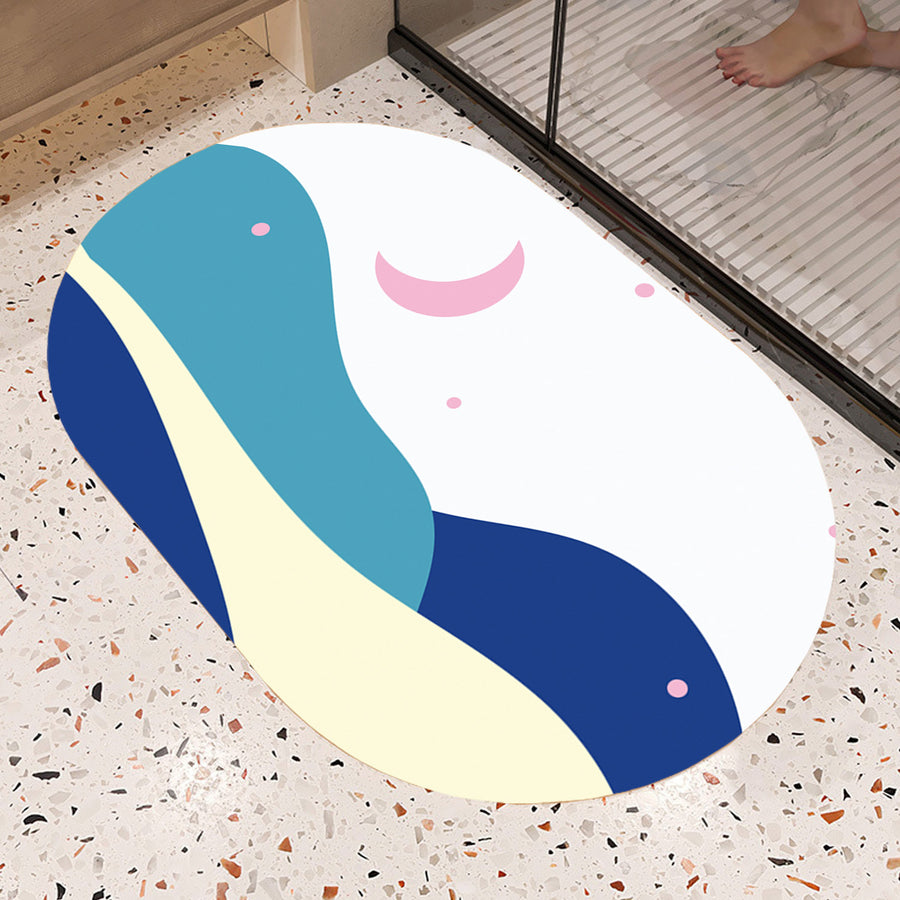 Feblilac Oval Blue Pink Night Starry Sky Diatomaceous Earth