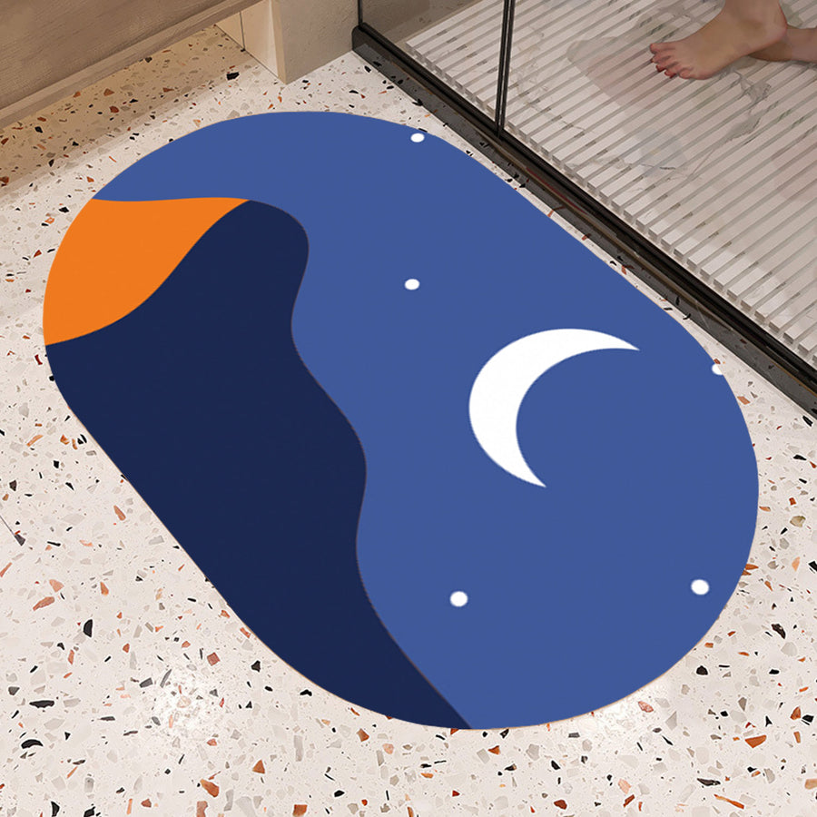 Feblilac Oval Stars Moon and Mountains Diatomaceous Earth