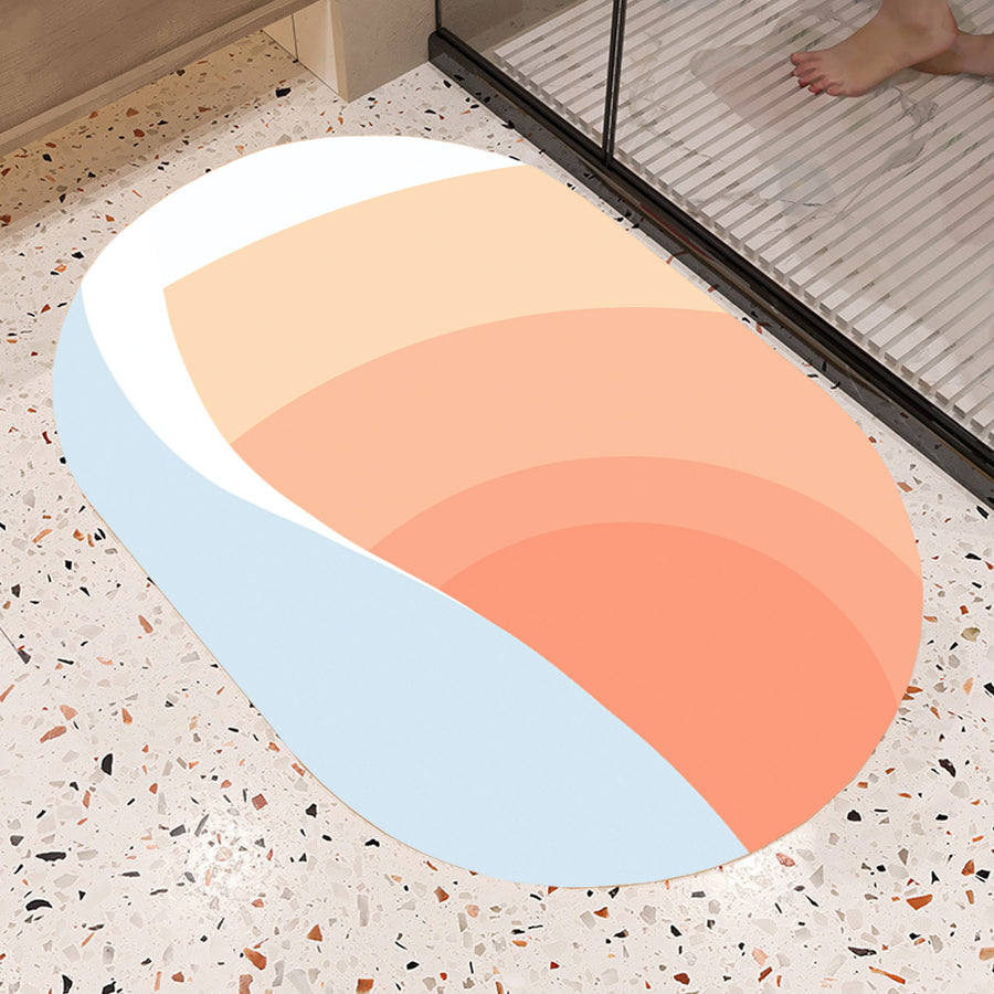 Feblilac Oval Pink Gradient Sun Rising Diatomaceous Earth
