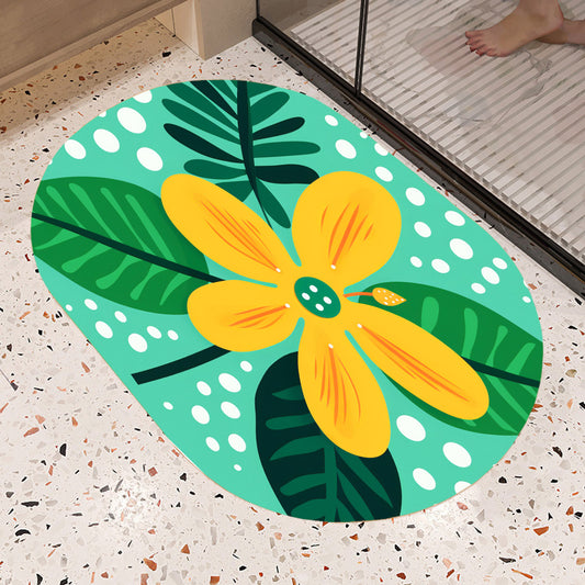 Feblilac Oval Yellow Flower Green Background Diatomaceous Earth