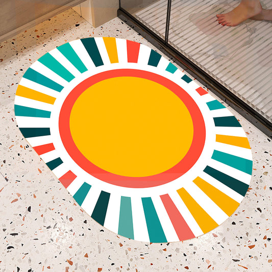 Feblilac Oval Colorful Sun Rays Diatomaceous Earth