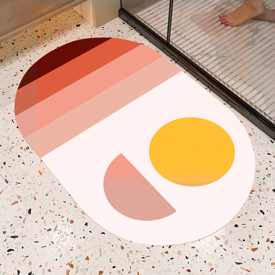 Feblilac Oval Pink Sun Stripes Diatomaceous Earth